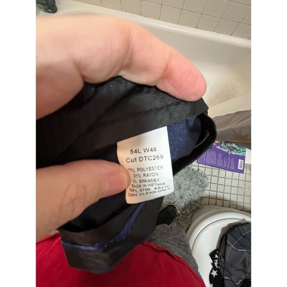 Kenneth Cole Reaction Techni-Cole 2-Piece Suit Pants 48W (Navy Blue) NWT - Picture 4 of 4